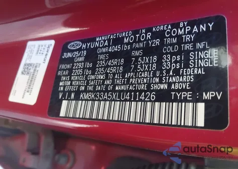 2020 Hyundai Kona Limited z USA, uszkodzony, nr VIN KM8K33A5XLU411426